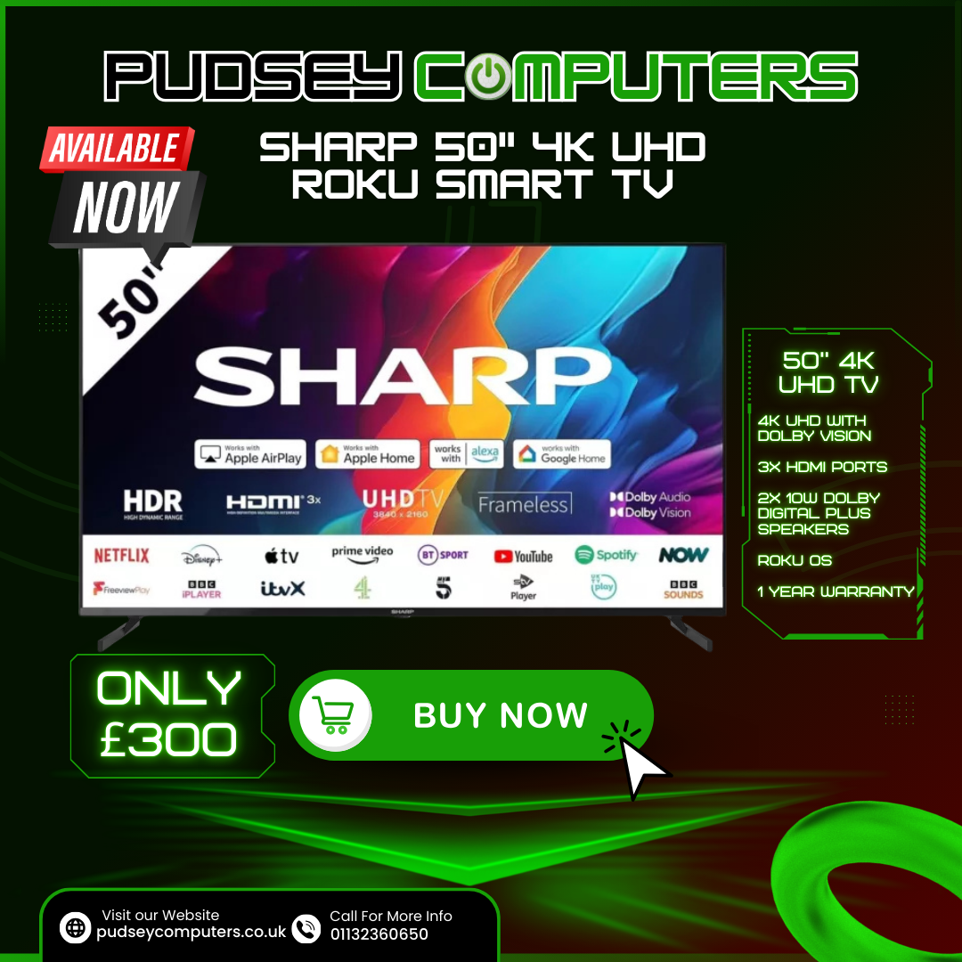 Sharp 50" 4k UHD Roku Smart TV