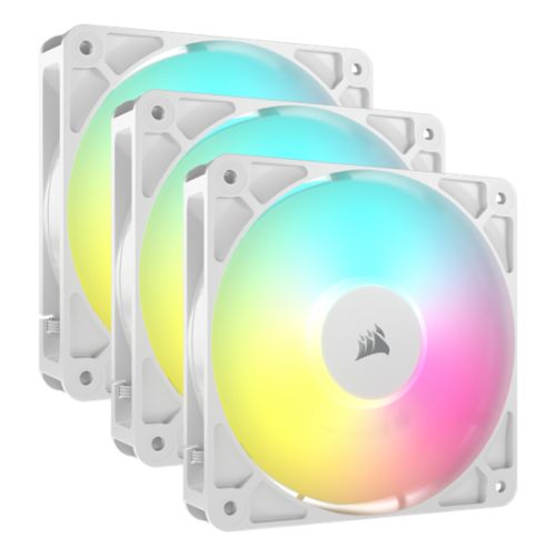 Corsair RS120 ARGB PWM 12cm White Case Fans (3 Pack)