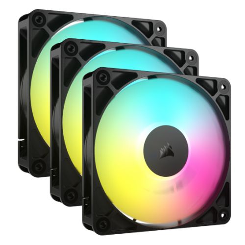 Corsair RS120 ARGB PWM 12cm Black Case Fans (3 Pack)